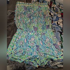 LILLY PULITZER Rikki Strapless Romper In Blue Size M, How You Like Me